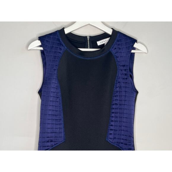 Sandro Paris Colorblock Sleeveless Sheath Mini Dress Black/Blue Women's Size 1 - Picture 5 of 10
